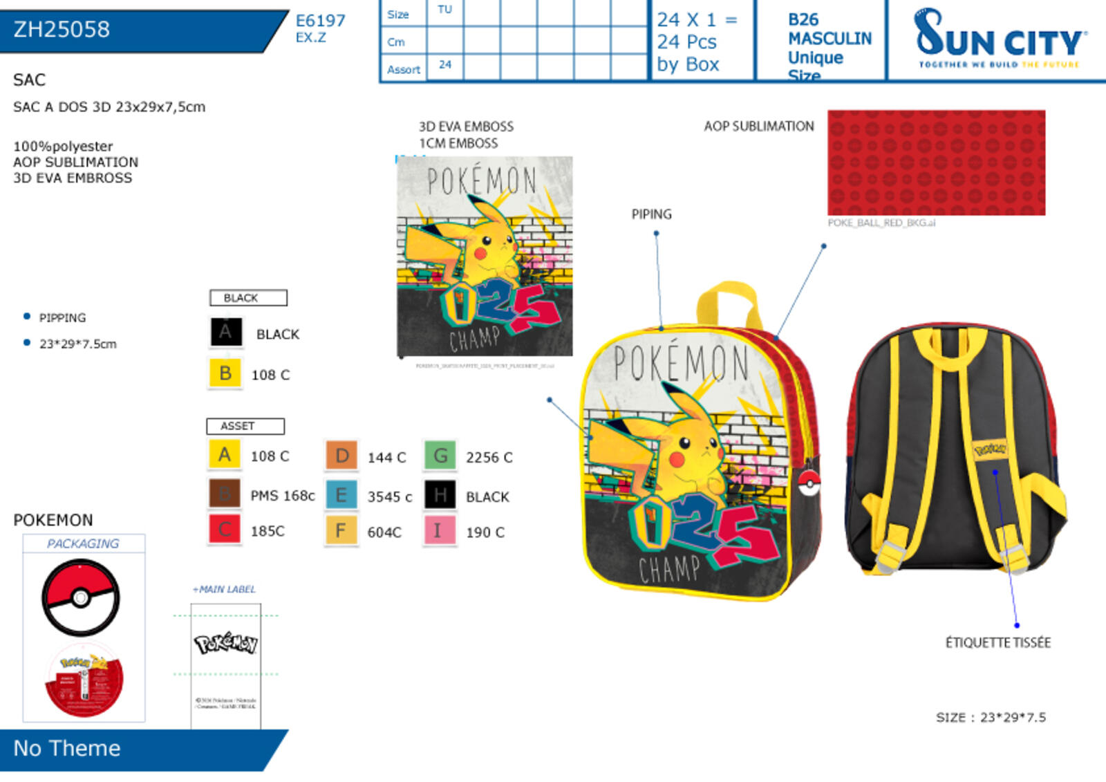 ZAINETTO ASILO 3D ZH25058 POKEMON Tellini S.r.l. Ingrosso Abbigliamento