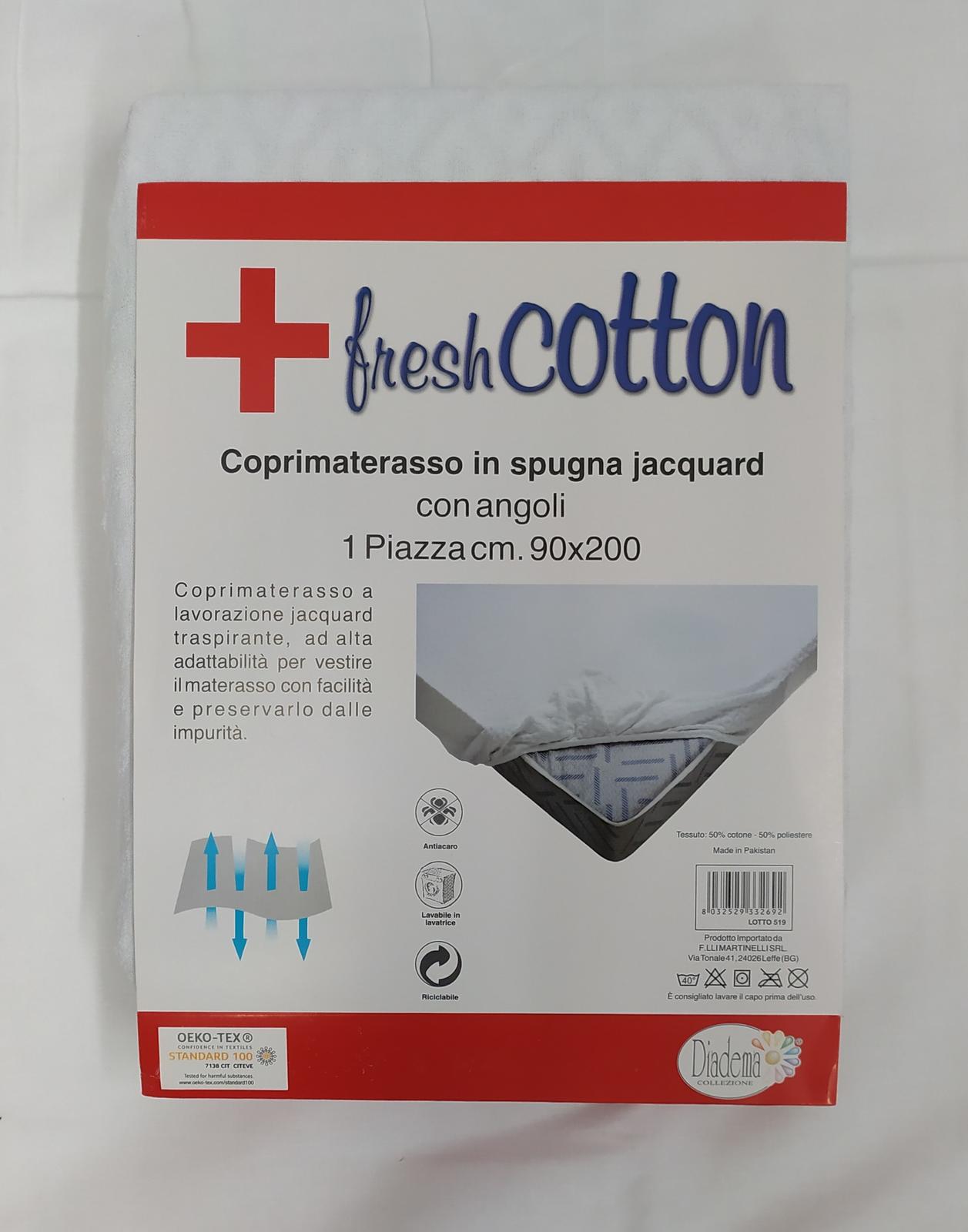 COPRIMATERASSO 1P FRESH COTTON JACQUARD Tellini S.r.l. Ingrosso Abbigliamento