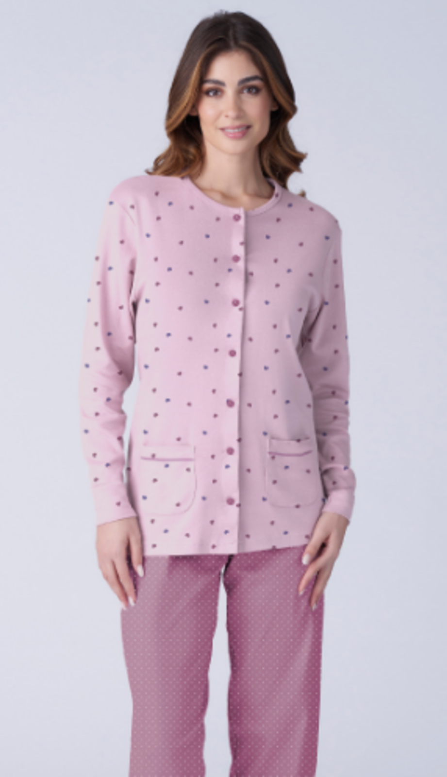 PIGIAMA APERTO DONNA M/L KF9028 Tellini S.r.l. Ingrosso Abbigliamento