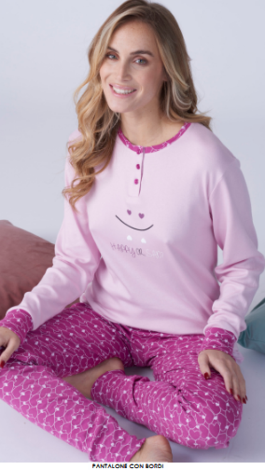 PIGIAMA SERAFINO DONNA M/L KF9064 Tellini S.r.l. Ingrosso Abbigliamento
