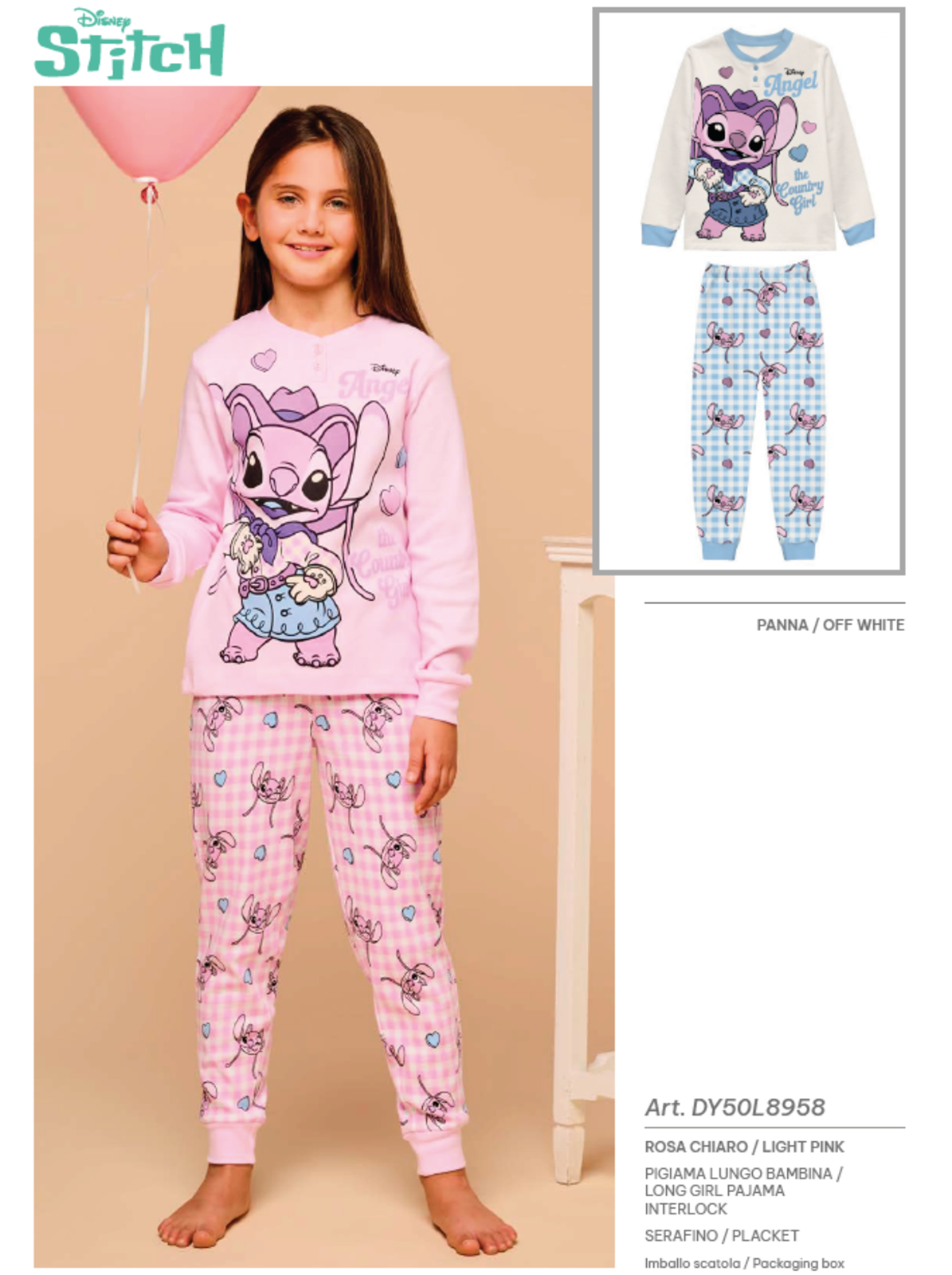 PIGIAMA BAMBINA M/L DY50L8958 Tellini S.r.l. Ingrosso Abbigliamento