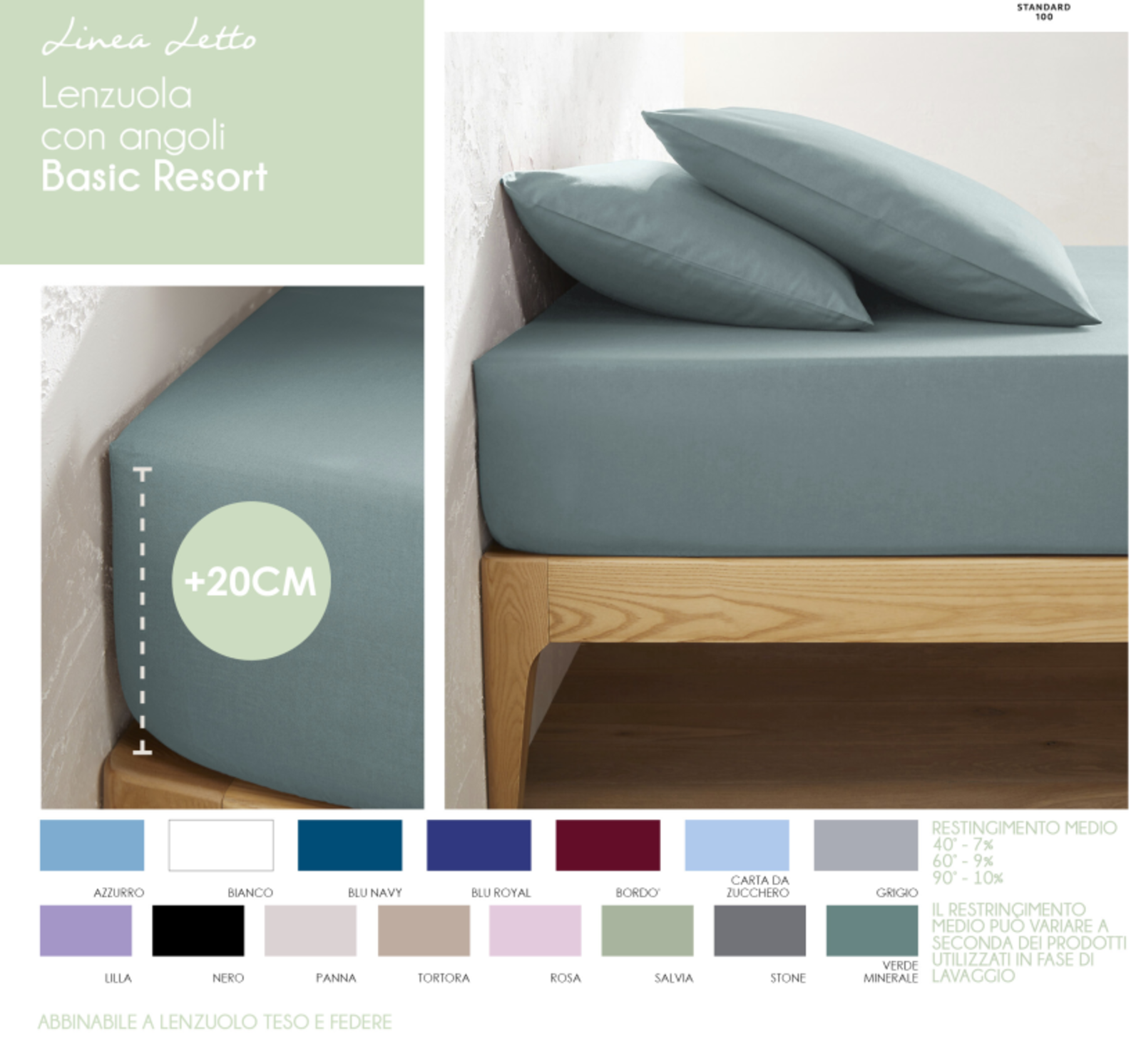 LENZUOLO ANGOLI  1P1/2 BASIC RESORT 130X200 Tellini S.R.L. Großhandelskleidung