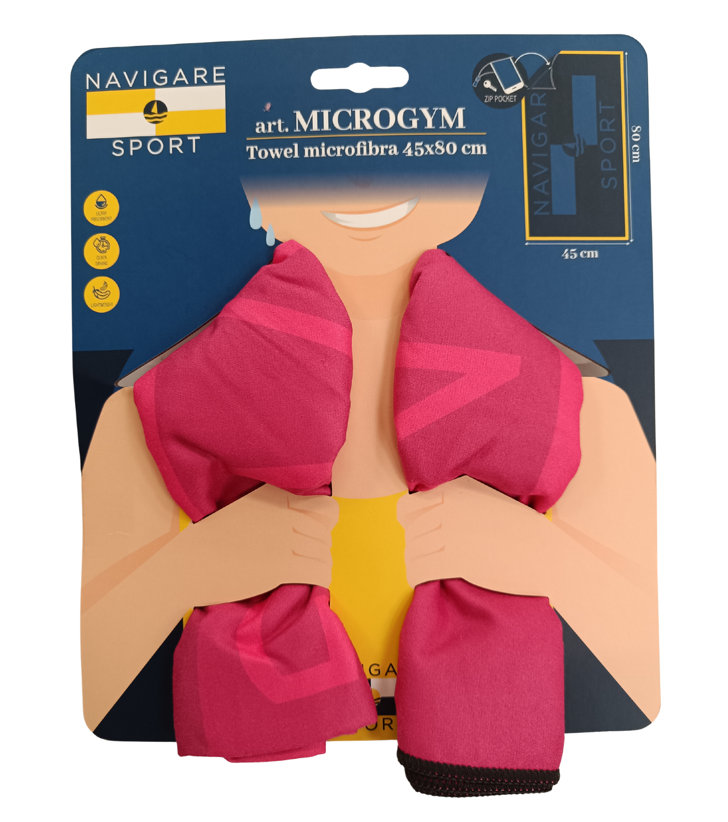 ASCIUGAMANO MICROFIBRA MICROGYM 45X80 Tellini S.r.l. Ingrosso Abbigliamento