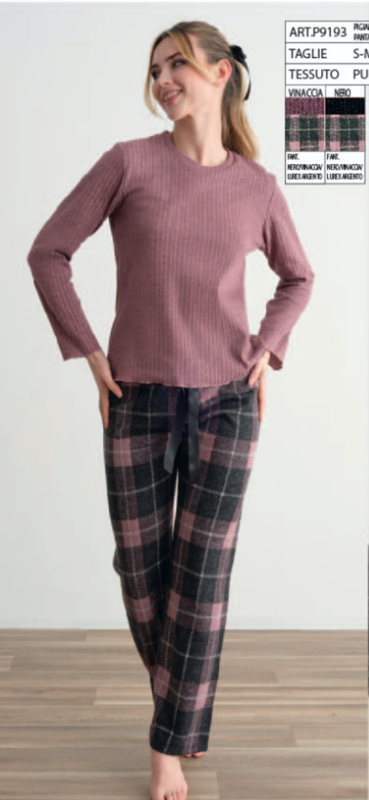 PIGIAMA DONNA M/L P9193 Tellini S.r.l. Ingrosso Abbigliamento