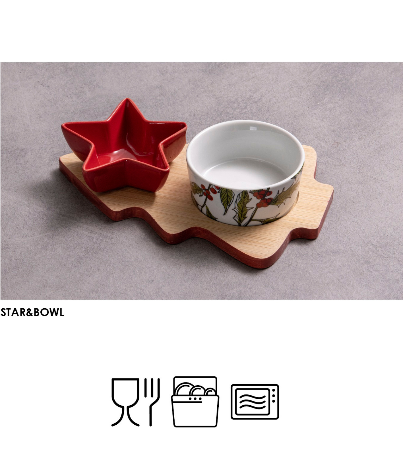 SET APERITIVO 2PZ AGRIFOGLIO STAR&BOWL Tellini S.r.l. Ingrosso Abbigliamento