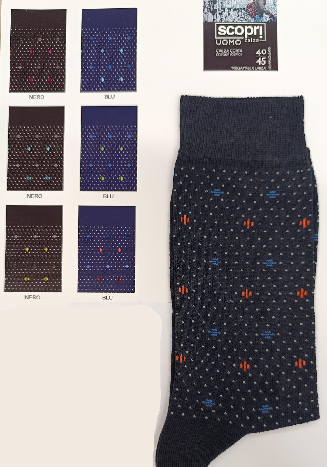 ANTOLINI Calza lunga uomo costina antracite mod. ANT9015 TG. 45-46