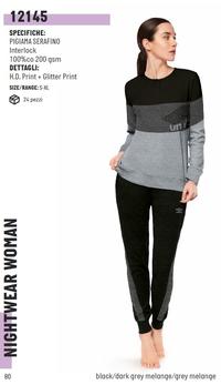 PIGIAMA SERAFINO DONNA M/L 12145 Tellini S.r.l. Ingrosso Abbigliamento