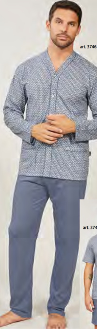 PIGIAMA APERTO CONFORMATO UOMO M/L 3746 Tellini S.r.l. Ingrosso Abbigliamento