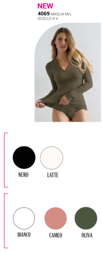 MAGLIA DONNA M/L 4069/C SCOLLO V COLORATA CASHMERE Tellini S.r.l. Ingrosso Abbigliamento