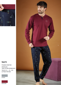 PIGIAMA SERAFINO UOMO M/L 54472 Tellini S.r.l. Ingrosso Abbigliamento