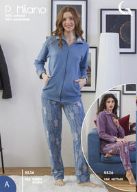PIGIAMA APERTO DONNA M/L 5536 Tellini S.r.l. Ingrosso Abbigliamento