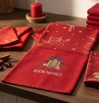 2-teiliges Geschirrtuch mit Weihnachtsmotiv ASN160A/32 Tellini S.R.L. Großhandelskleidung