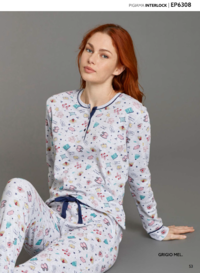 DAMENPYJAMAS M/L EP6308 Tellini S.R.L. Großhandelskleidung