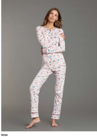 DAMENPYJAMAS M/L EP6308 Tellini S.R.L. Großhandelskleidung