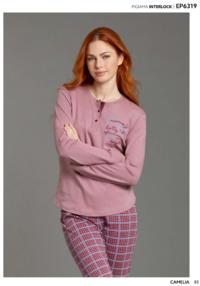DAMENPYJAMAS M/L EP6319 Tellini S.R.L. Großhandelskleidung