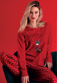 PIGIAMA SERAFINO NATALE DONNA M/L 652855 Tellini S.r.l. Ingrosso Abbigliamento