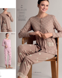 PIGIAMA APERTO DONNA M/L 654629 Tellini S.r.l. Ingrosso Abbigliamento