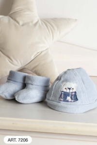 CAPPELINO+SCARPETTE NEONATO 7206 Tellini S.r.l. Ingrosso Abbigliamento
