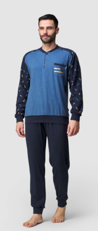 HERREN PYJAMAS M/L 8660 BLUPEPPER Tellini S.R.L. Großhandelskleidung