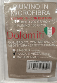 PIUMINO 1P 1/2 DOLOMITI 4 STAGIONI 200X200 Tellini S.r.l. Ingrosso Abbigliamento