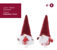 DECORAZIONE GNOMO EDELWEISS 15CM Tellini S.r.l. Ingrosso Abbigliamento
