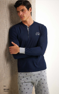 HERREN-PYJAMAS M/L EP1157 Tellini S.R.L. Großhandelskleidung