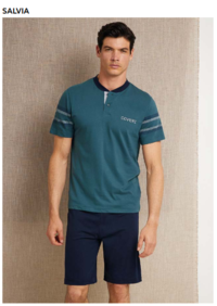 HERREN-PYJAMA MIT GESCHNITTENEM MUSTER M/M EP1167C Tellini S.R.L. Großhandelskleidung