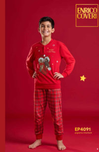 PIGIAMA NATALE BAMBINO M/L EP4091 Tellini S.r.l. Ingrosso Abbigliamento
