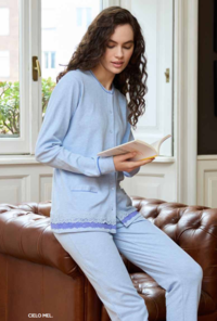 PIGIAMA APERTO DONNA M/L EP6254 Tellini S.r.l. Ingrosso Abbigliamento