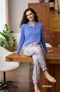 PIGIAMA DONNA M/L EP6272 Tellini S.r.l. Ingrosso Abbigliamento