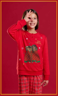 PIGIAMA NATALE BAMBINA M/L EP7061 Tellini S.r.l. Ingrosso Abbigliamento