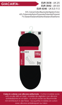 TRIS CALZINI SOLETTA GIACARTA UNISEX Tellini S.R.L. Velkoobchodní oblečení