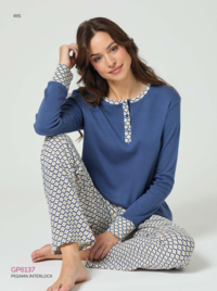 PIGIAMA DONNA M/L GP6137 Tellini S.r.l. Ingrosso Abbigliamento