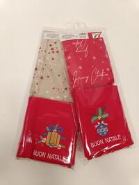 STROFINACCIO 2PZ RICAMO BUON NATALE ASN160A/32 Tellini S.r.l. Ingrosso Abbigliamento