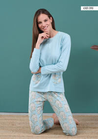 DAMEN-SERAFINO-PYJAMAS M/L OD391 Tellini S.R.L. Großhandelskleidung