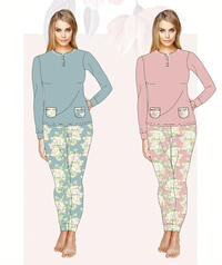 DAMEN-SERAFINO-PYJAMAS M/L OD391 Tellini S.R.L. Großhandelskleidung