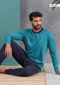 HERREN-SERAFINO-PYJAMAS M/L OU439 Tellini S.R.L. Großhandelskleidung