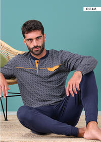 HERREN-SERAFINO-PYJAMAS M/L OU443 Tellini S.R.L. Großhandelskleidung