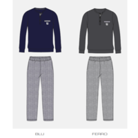 PIGIAMA UOMO M/L EP1036 Tellini S.r.l. Ingrosso Abbigliamento