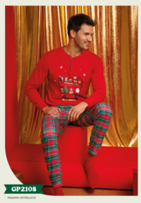 PIGIAMA NATALE UOMO M/L GP2108 Tellini S.R.L. Großhandelskleidung