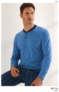 PIGIAMA UOMO M/L GP1114 Tellini S.r.l. Ingrosso Abbigliamento