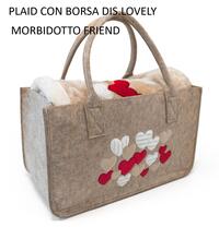 PLAID IN BORSA FELTRO MORBIDOTTO FRIEND 130X160 Tellini S.r.l. Ingrosso Abbigliamento