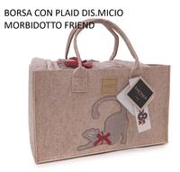 PLAID IN BORSA FELTRO MORBIDOTTO FRIEND 130X160 Tellini S.r.l. Ingrosso Abbigliamento