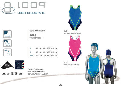 COSTUME INTERO BAMBINA 1069 Ingrosso Slip 0/16 Anni Tellini S.r.l.