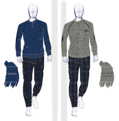 HERREN-SERAFINO-PYJAMAS M/L 141901 Tellini S.R.L. Großhandelskleidung