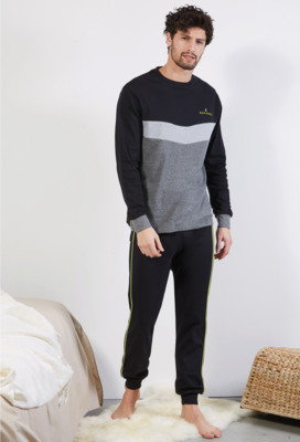 PIGIAMA GIROCOLLO UOMO M/L B2141358 Tellini S.r.l. Ingrosso Abbigliamento