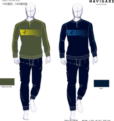 PIGIAMA SERAFINO CONFORMATO UOMO M/L 141805B Tellini S.r.l. Ingrosso Abbigliamento