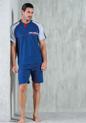 PIGIAMA SERAFINO UOMO M/M 141823 Tellini S.r.l. Ingrosso Abbigliamento