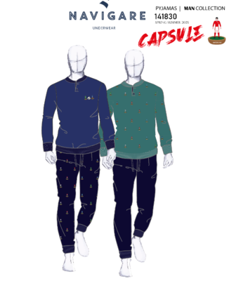 PIGIAMA SERAFINO UOMO M/L 141830 Tellini S.r.l. Ingrosso Abbigliamento