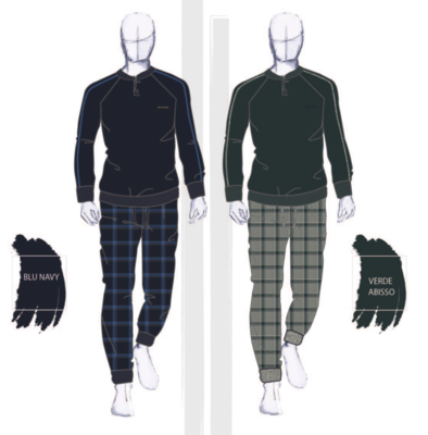 HERREN-SERAFINO-PYJAMAS M/L 141945 Tellini S.R.L. Großhandelskleidung